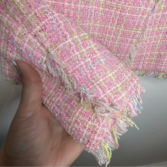 Grace Elements Women”s Pink Blazer 8P Textured Fringe Barbie Cottagecore Boho - Picture 9 of 15